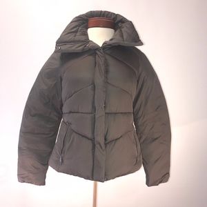Gap gray puffer coat with high collar sz S